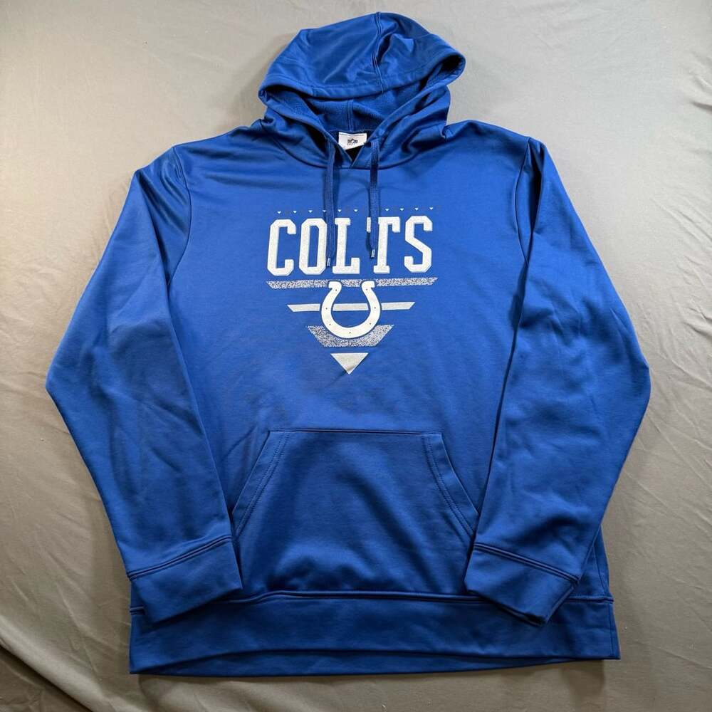 Indianapolis Colts NFL Team Apparel Blue Pullover Hoodie Mens XXL